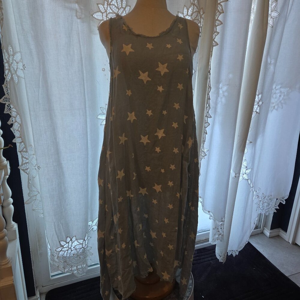 Magnolia Pearl Star Linen Layla Tank Dress Woman's One Size